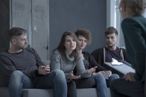 Group of people in group therapy